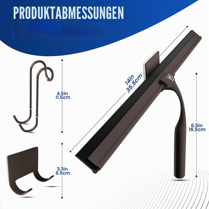 Wunset Superior-Duschabzieher-Auswahl: Mit Abziehern aus Edelstahl, Silikon und Gummi, Wasserabstrei