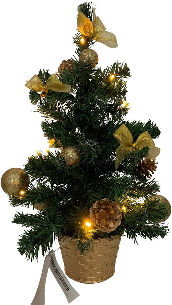 Riffelmacher Geschmückter Weihnachtsbaum beleuchtet 50cm 20257 - Gold - Weihnachtsbaum mit Lichterke