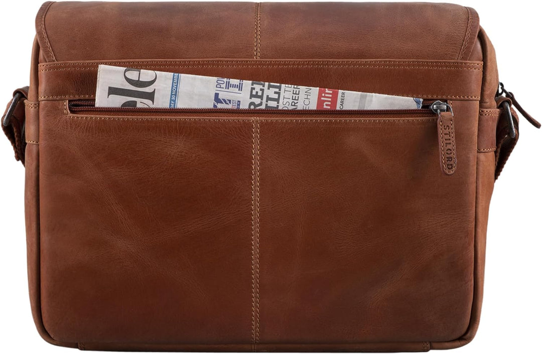 STILORD 'Curtis' Umhängetasche Leder als Messenger Bag oder Aktentasche Vintage Laptoptasche 15,6 Zo