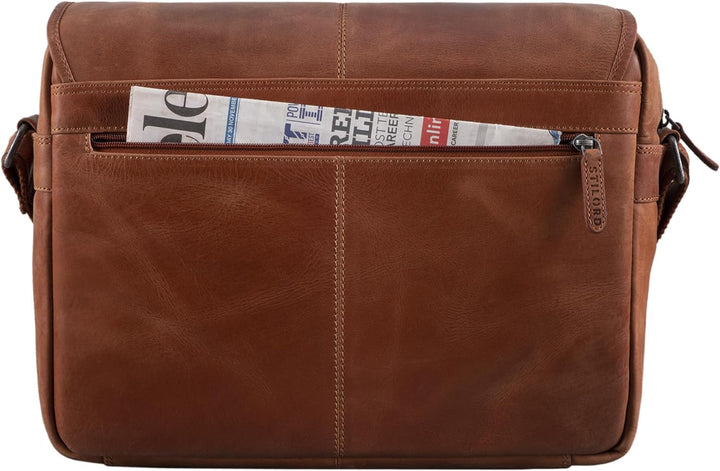 STILORD 'Curtis' Umhängetasche Leder als Messenger Bag oder Aktentasche Vintage Laptoptasche 15,6 Zo