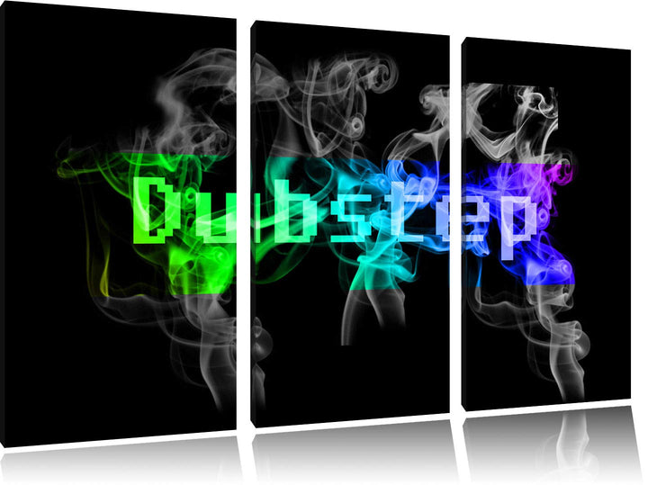 Bunt Electro music, Dubstep schwarz/weiss 3-Teiler Leinwandbild 120x80 Bild auf Leinwand, XXL riesig