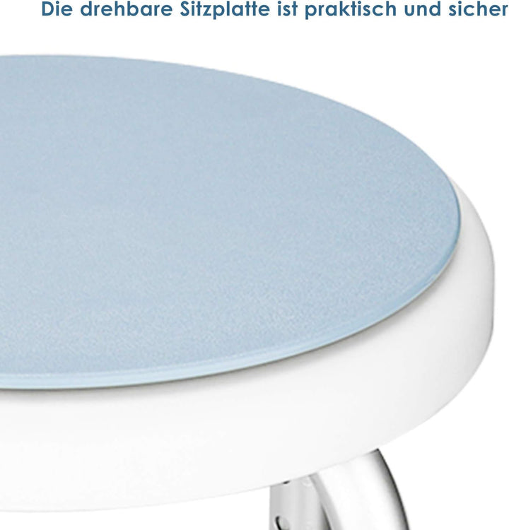 Duschhocker 360°Drehbarer Duschstuhl Badehocker Höhenverstellbar Anti-Rutsch Duschsitz Badsitz aus A