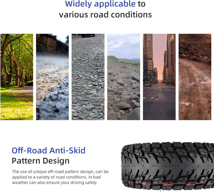 ulip 90/65-6,5 Offroad Reifen + Schlauch, Offroad Tubeless Reifen, für Dualtron Ultra Thunder Zero 1