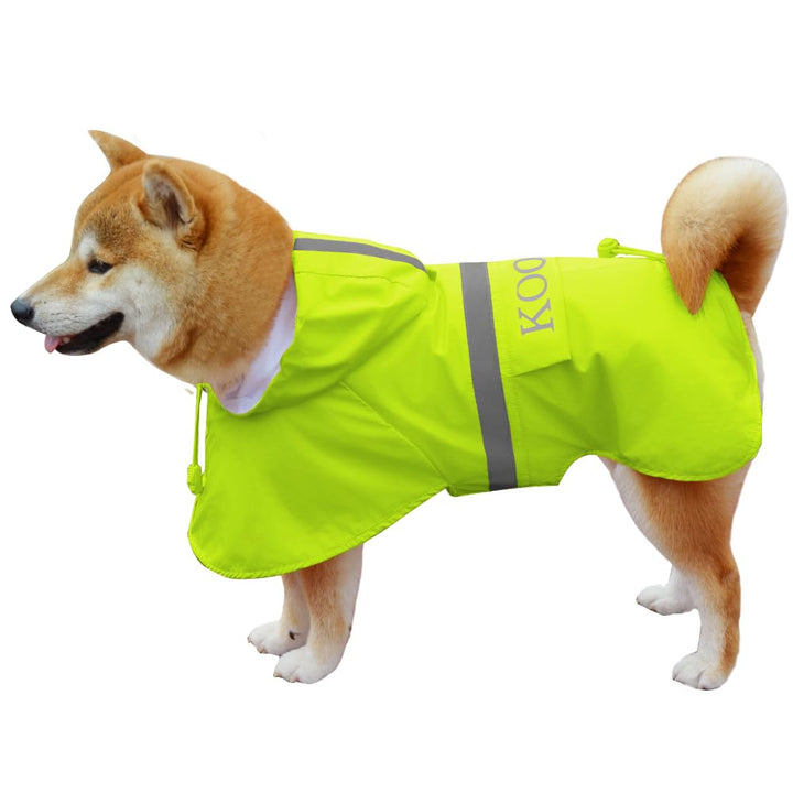 KOOGAL Grosse Hunde Regenjacken Mit Kapuze,Hunde Regenmantel,Mit Reflektierenden Sicherheitsstreifen