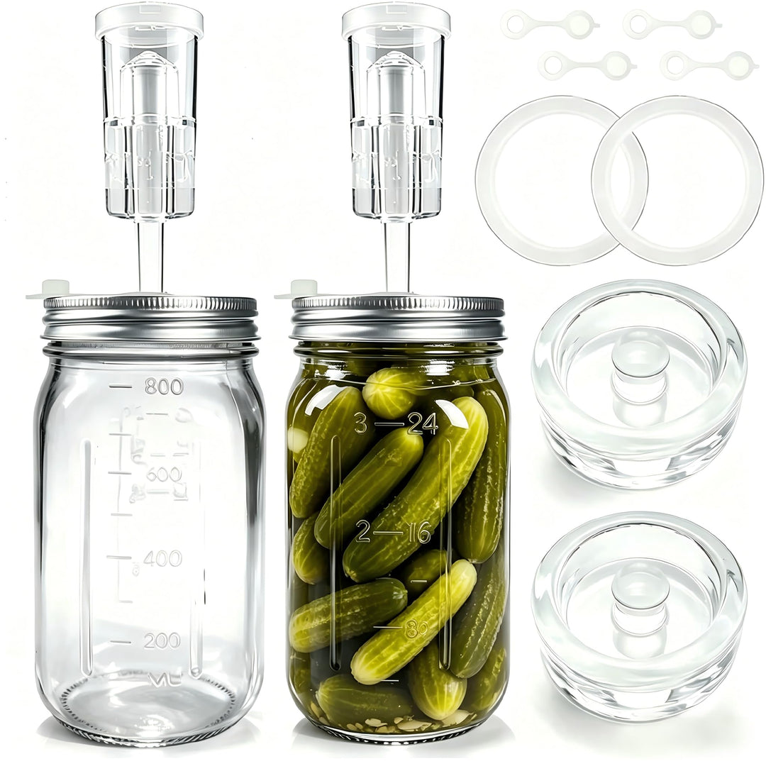 Fermentierglas: 2 Stück 2L Kimchi Behälter mit Gäraufsatz, Perfekt für Kimchi, Sauerkraut, Kombucha,
