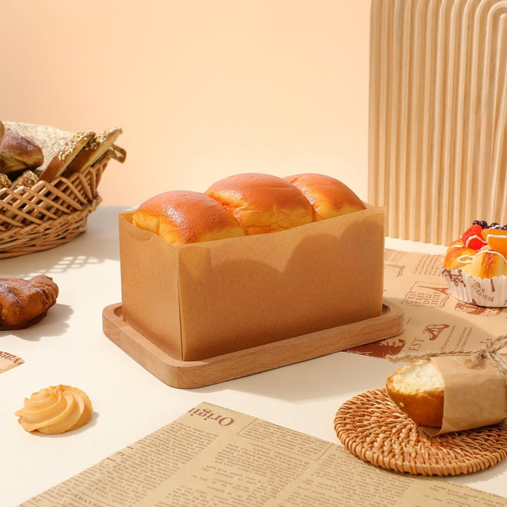 NOLITOY 50 Stück Backpapier für Kastenform Antihaft Einleger Brotbackform Rechteckig Kuchenform Papi