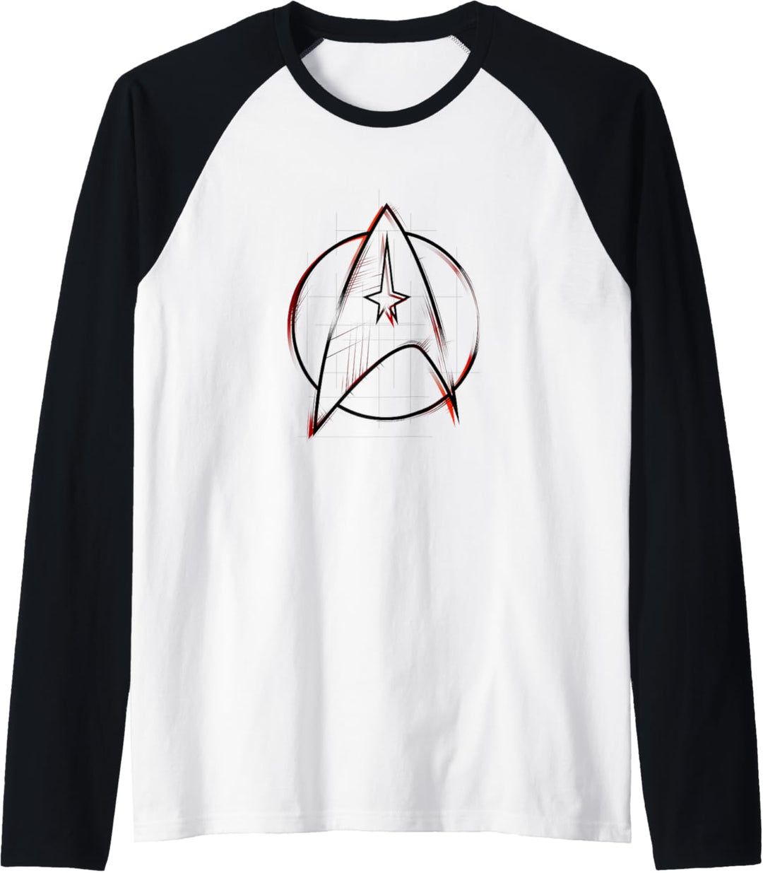 Star Trek: The Original Series Starfleet Sketch Red & Black Raglan
