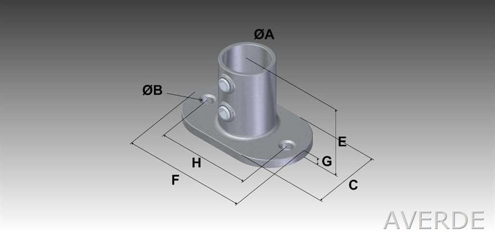 Rohrverbinder Boden - Wand - Deckenflansch 1 1/2" (48,3 mm) AVERDE Ø 48,3 mm - 1 1/2 Zoll, Ø 48,3 mm