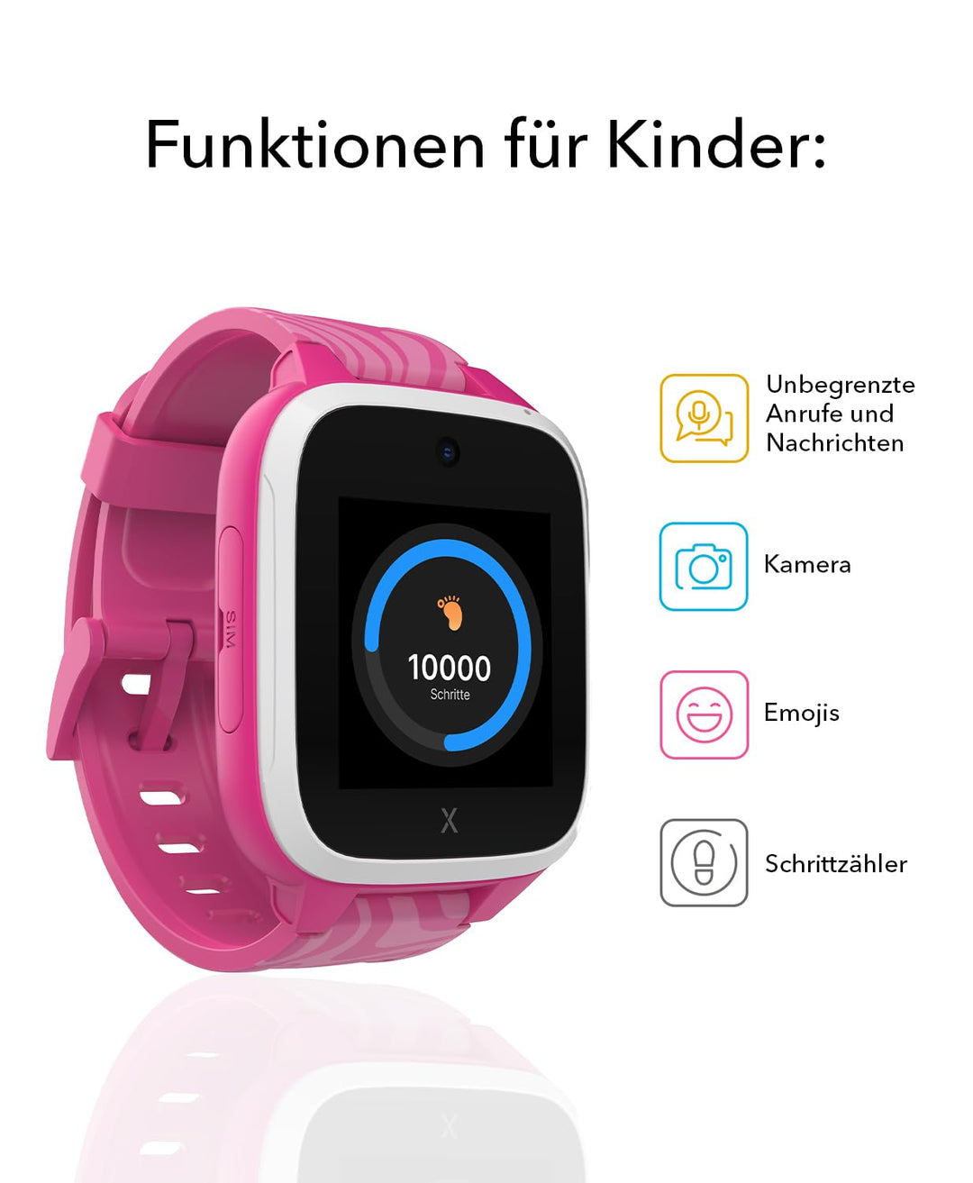 XPLORA XGO 3 - wasserdichte Telefon Uhr für Kinder - 4G, Anrufe, Nachrichten, Schulmodus, SOS-Funkti