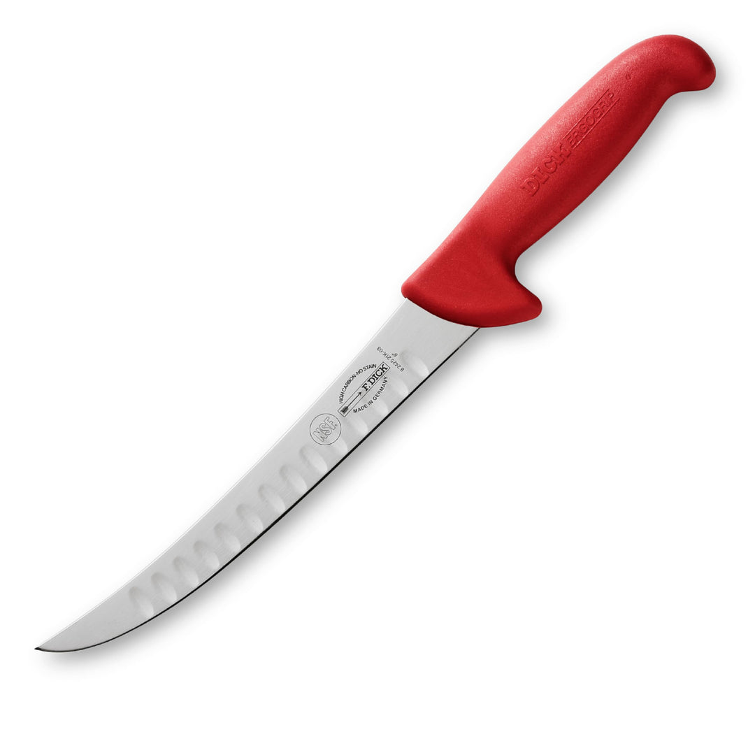 F. DICK - ErgoGrip Zerlegemesser, Kullenschliff, 21 cm, rot, 8242521K-03, hygienischen Fleischermess