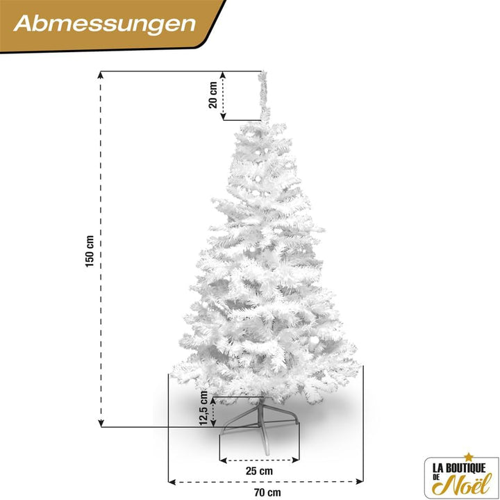 Künstlicher Weihnachtsbaum 90 cm bis 3 m weiss 150 cm 150 cm Weiss, 150 cm Weiß