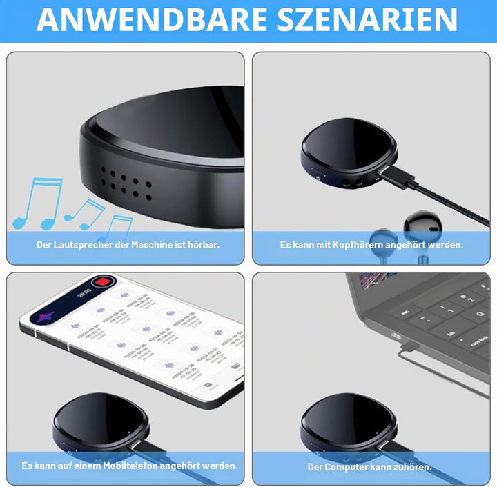 Diktiergerät Mini 64G,Mini Digitales Diktiergerät Eingebauter Lautsprecher,Aufnahmegerät,Audiorekord