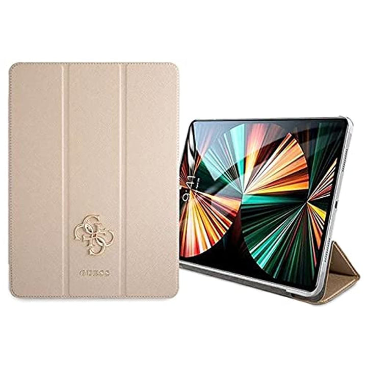 Guess GUIC12PUSASGO Buchcover für iPad 12,9" 2021 golden Saffiano Collection