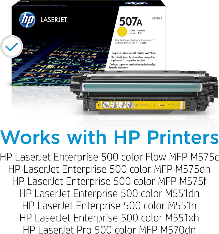 HP 507A (CE402A) Gelb Original Toner für HP Laserjet Enterprise M551, Color M575, Pro 570, 6.000 Sei
