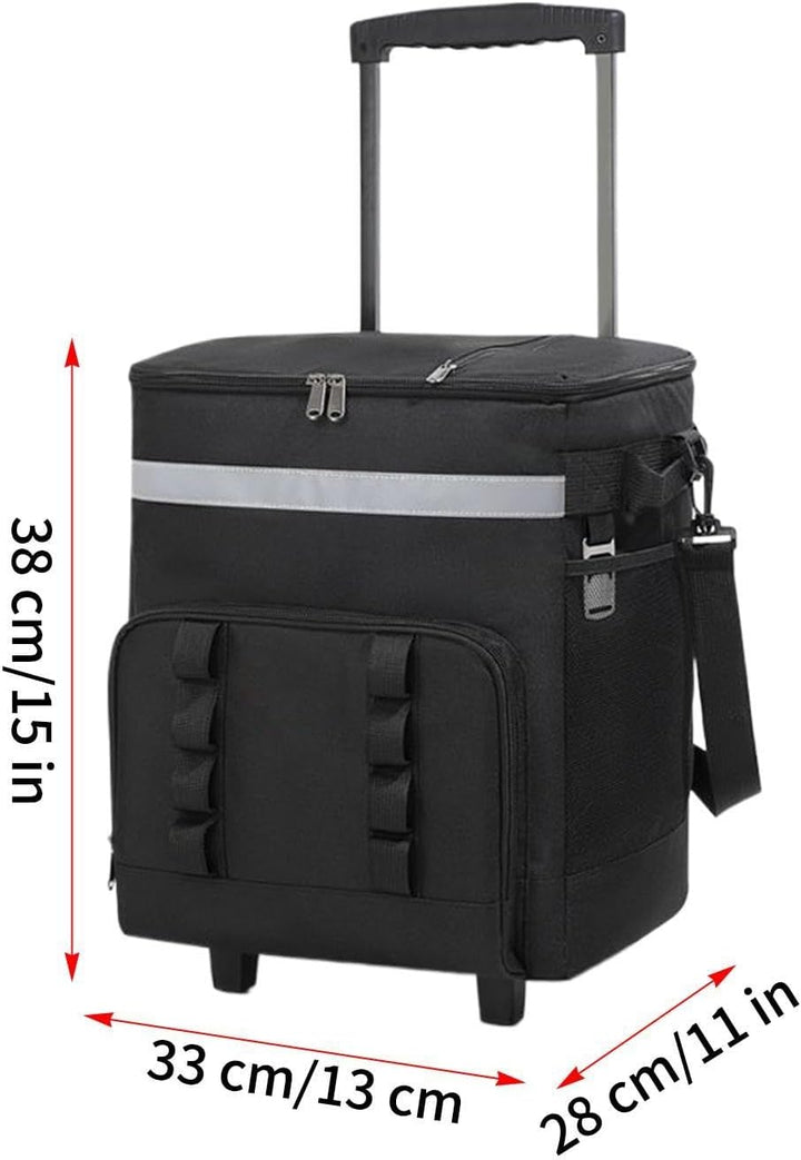 Robuste Kühltasche mit integrierten Rollen,mit Rädern & Griff, grosses Volumen - 35L Rollkühltasche