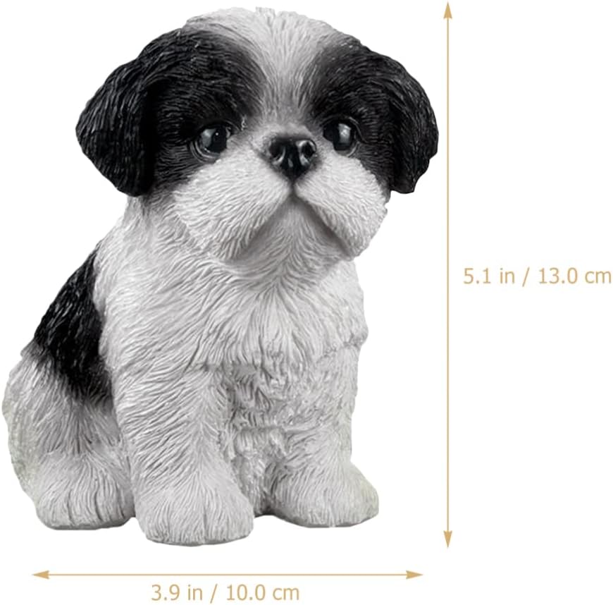 BESPORTBLE Shih Tzu- Welpen Niedlicher Hund Harz Figur- Schmuck- Verzierbarer Hund Dekorationen- Sch