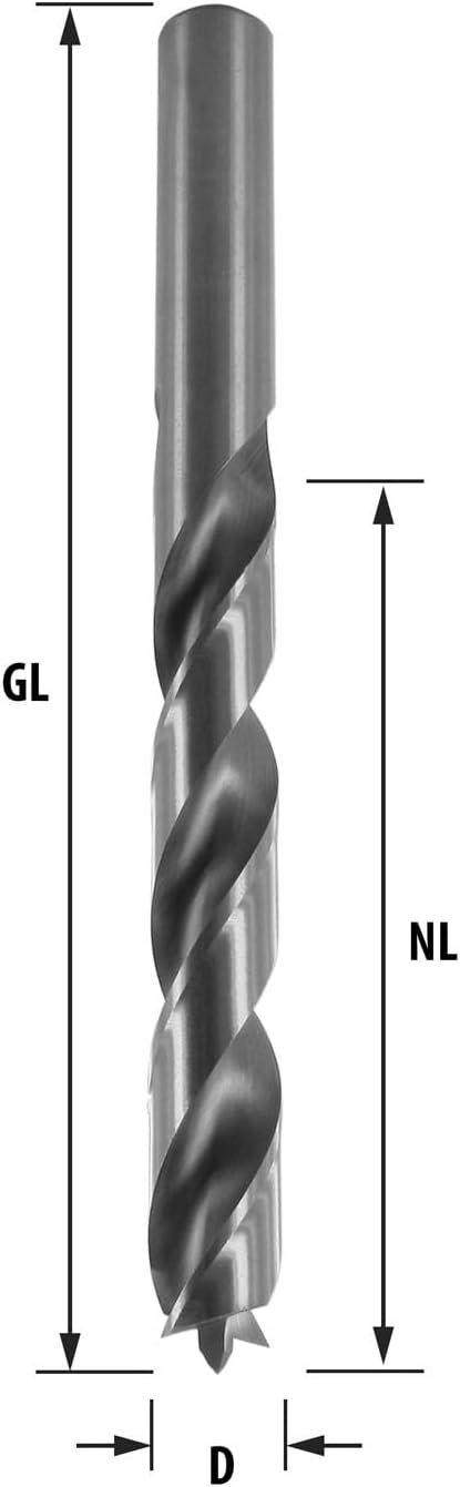 ENT 50075 Holzbohrer Ø 7,5 mm im 3er-Pack, HSS-G mit Zentrierspitze und Vorschneider, Nutzlänge 63 m