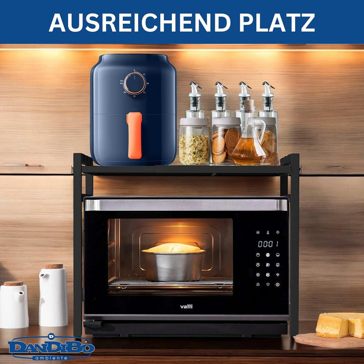 DanDiBo Verstellbares Mikrowellenregal 2 Stufig 40-64 cm Mikrowellen Regal 96613 Stehend Mikrowellen