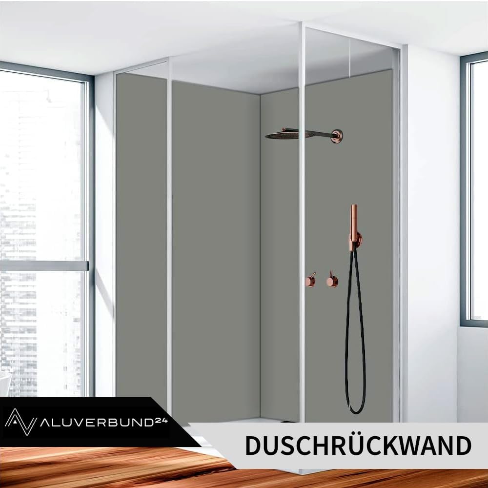 AMON Wandpaneele 122x244cm in Marmor- Granit-Optik (Anthrazit Grey) ideal als Duschrückwand Badrückw