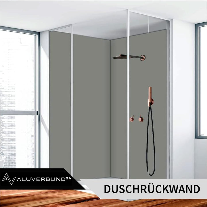 AMON Wandpaneele 122x244cm in Marmor- Granit-Optik (Anthrazit Grey) ideal als Duschrückwand Badrückw