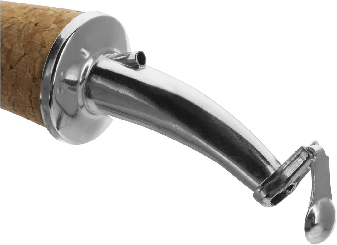 Westmark 4 Spirituosen-/Öl-Ausgiesser + 4 Ersatzkorken, extra kurz, mit Kläppchen und Luftröhrchen,