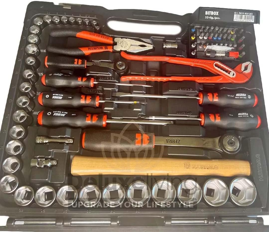 Würth universeller Werkzeug Satz/Set - 93 tlg. im robusten Kunststoffkoffer mit vielen gängigen Werk