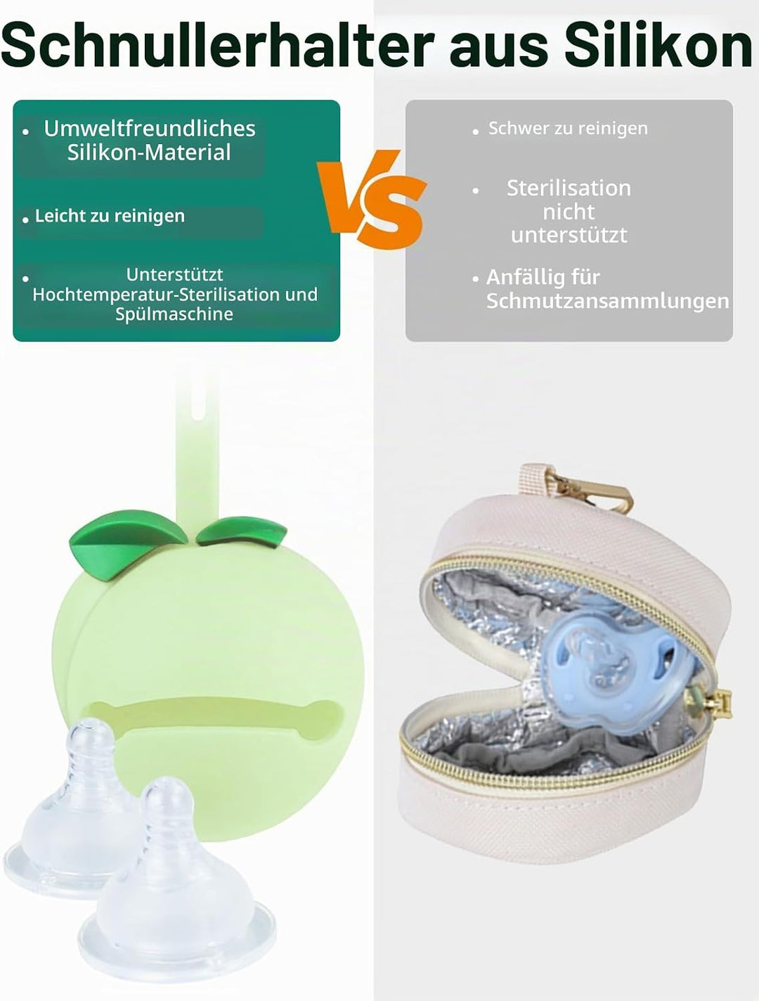 KUBYA Unisex Diaper with Pacifier Case-1 Wickeltasche Cosody Mommy Bag Schwarz, Schwarz