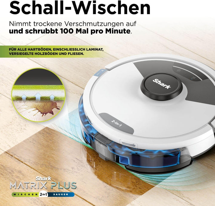 Shark Matrix Plus 2-in-1 Wisch- & Saugroboter mit LiDAR-Home Mapping, Matrix- & Kantenreinigung, für