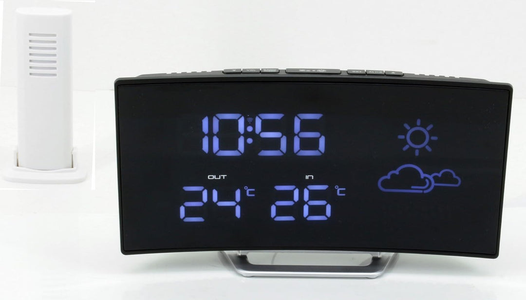 Soundmaster FUR100 Wetterstation Radiowecker Funkwecker mit Aussensensor Gangreserve LCD-Display Sle