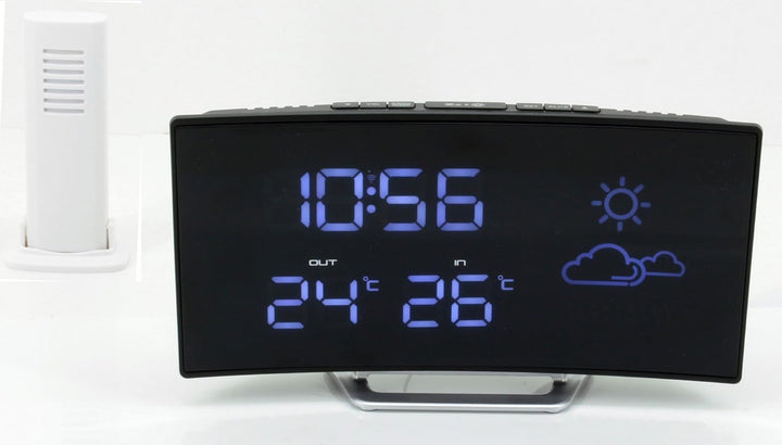 Soundmaster FUR100 Wetterstation Radiowecker Funkwecker mit Aussensensor Gangreserve LCD-Display Sle
