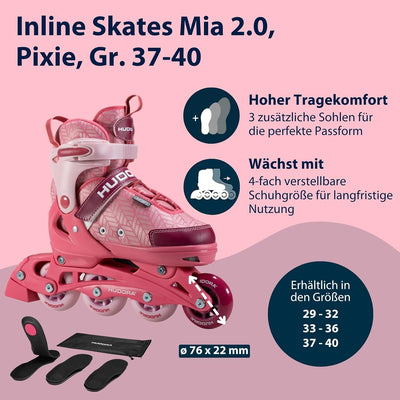 HUDORA Inline Skates Mia/Leon 2.0 - Inliner für Kinder, Jugendliche und Erwachsene - Verschiedene Gr