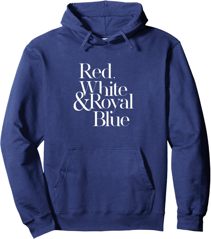 Rot, Weiss und Königsblau Pullover Hoodie