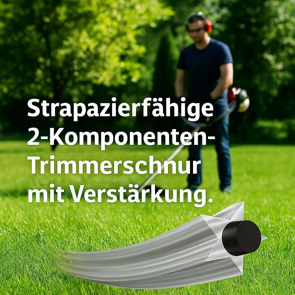 Trimmerfaden, Mähfaden 3mm x 100m, freischneider Faden, trimmerschnur, Schnur für Motorsensen & Rase