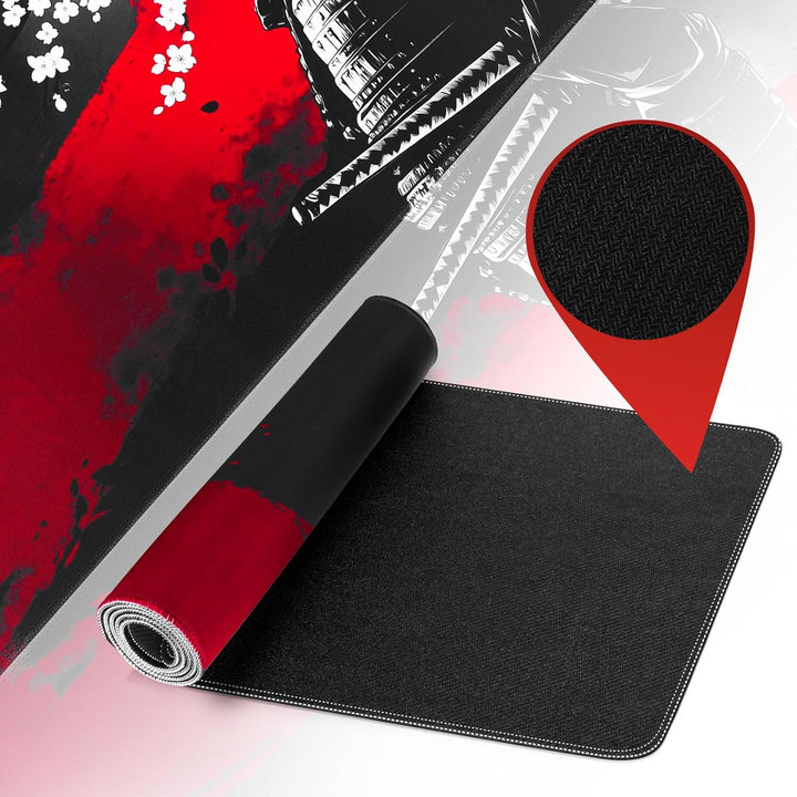 EFISH Japanische Gaming Mauspad XXL 800 x 300 mm Grosses Mauspad Vernähte Kanten Wasserdicht Anti-Ru
