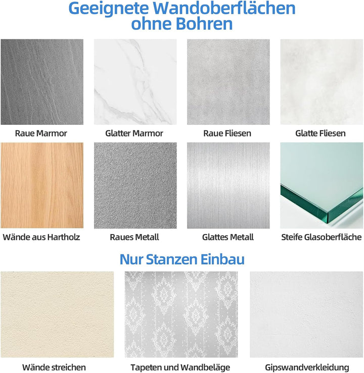 OUTWOLF Badezimmer Handtuchhalter Bohrungsfrei – Ausziehbarer Selbstklebender Wandregal Mit Ablage,