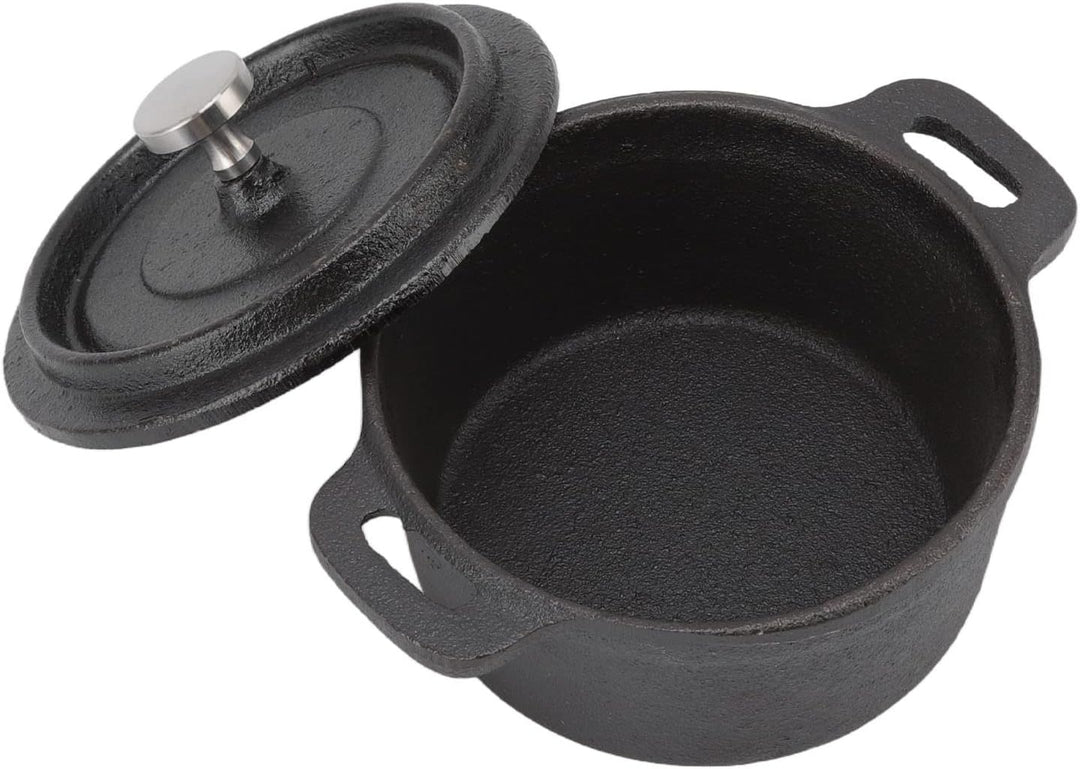 Dutch Oven, antihaftbeschichtete flache Gusseisenpfanne, traditioneller Stil, verdickter, ergonomisc