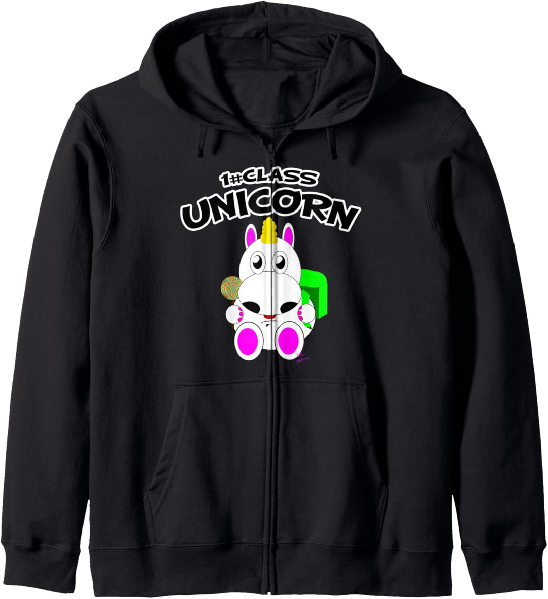 Einschulungsgeschenk für Mädchen First Class Einhorn Kapuzenjacke