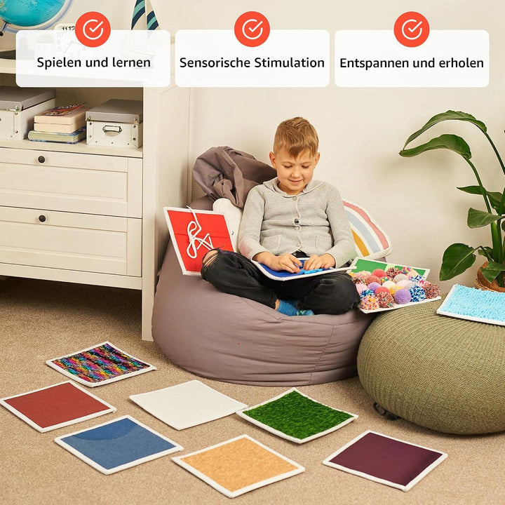 Sensorik Matten für Kinder - Fühlmemory | Taktile Scheiben Fühlspiel |Taktiles Memory Sinnesmatten a