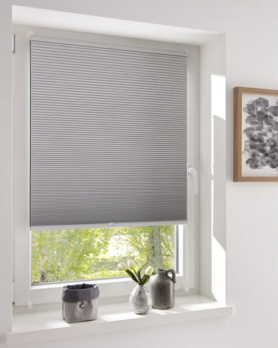 DécoProfi Wabenplissee ohne Bohren verdunkelnd Weiss 80cm x 130cm I Verspannte Plissees nach Mass mi