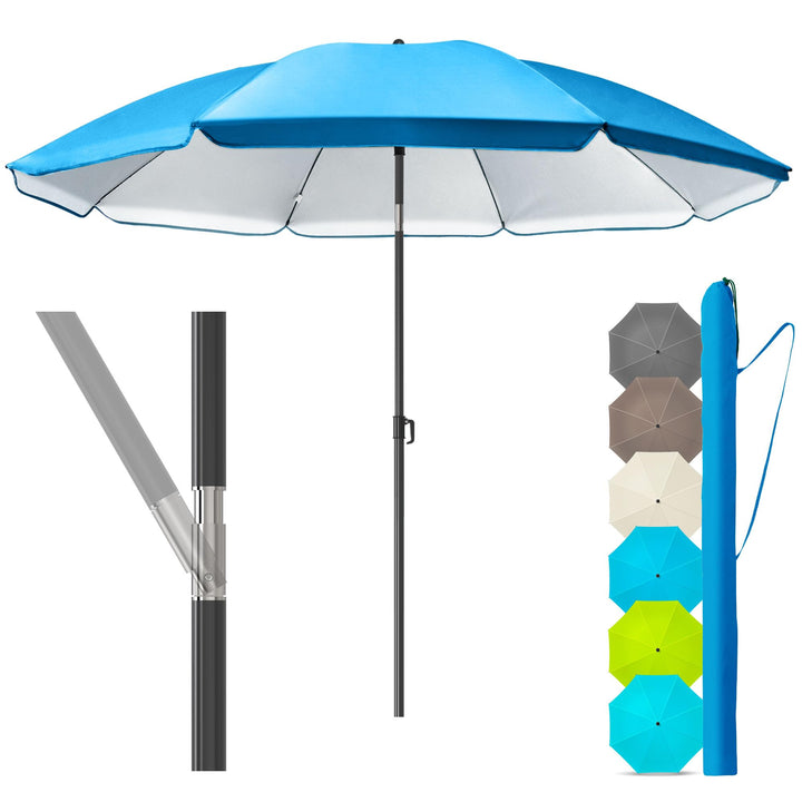 4smile Sonnenschirm Strand Ø 200 cm, Blau, Sonnenschirm Balkon | Strandschirm windfest stabil, Balko