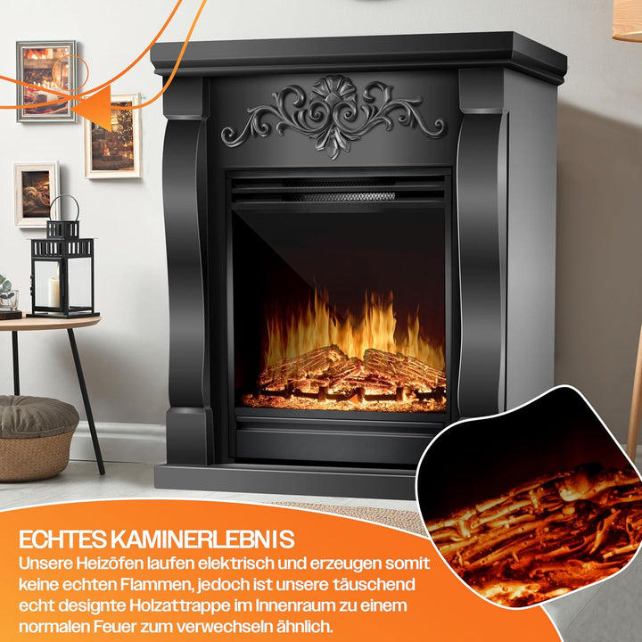 KESSER® Elektrokamin Standkamin - Kamin elektrisch mit LED 3D-Flammeneffekt, Mit Heizung Heizfunktio