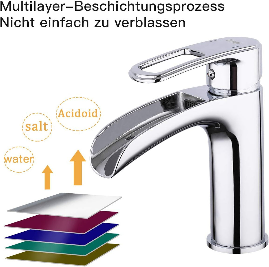 Frap Wasserfall Waschtischarmatur Wasserhahn Bad Badarmatur Waschbeckenarmatur Einhebelmischer für B