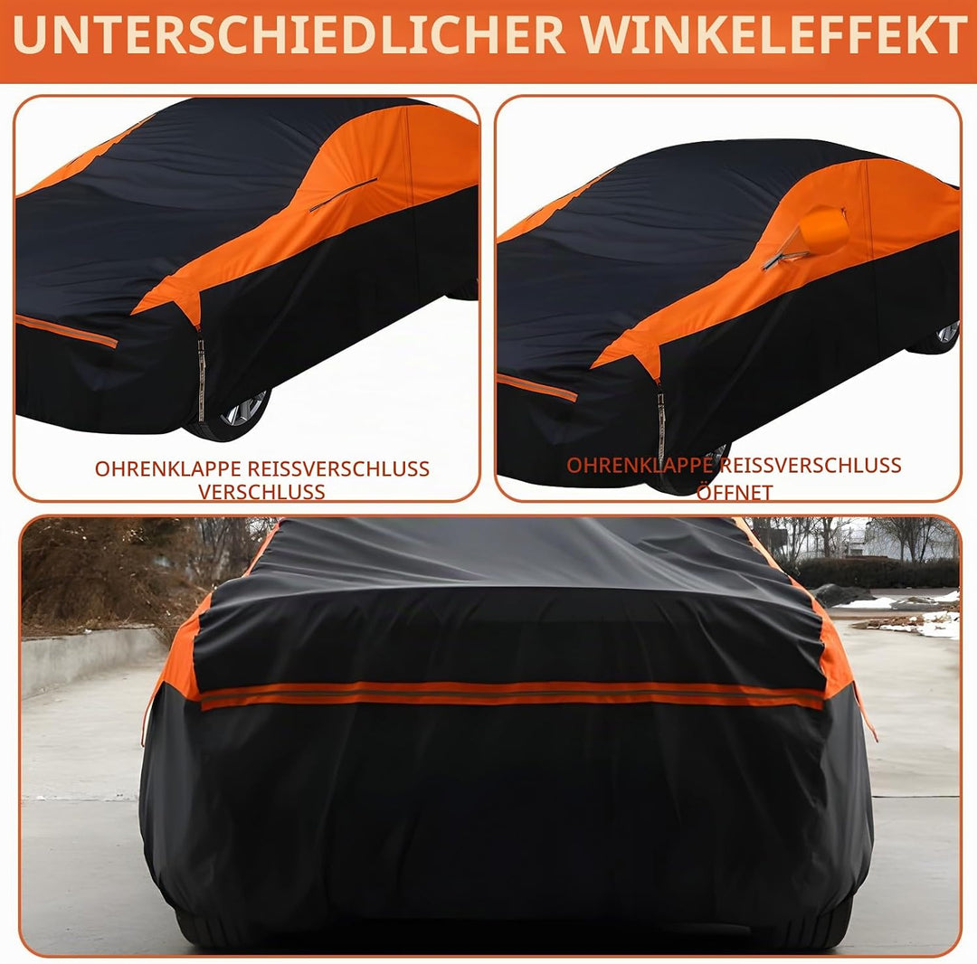 wasserdichte Vollgarage für das Auto, 6 Schichten universelle Outdoor Autoabdeckung mit Baumwollfutt