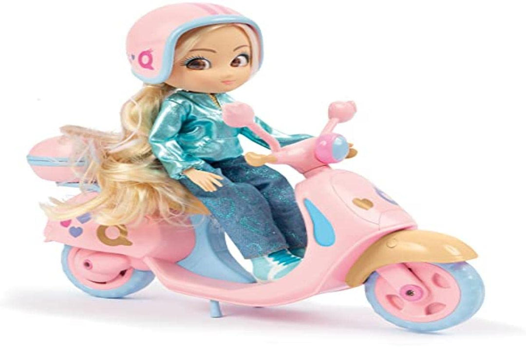 UNIQUE EYES, Puppe 25 cm – Amy, mit Blick auf die Augen, mit Roller, Spielzeug für Kinder ab 3 Jahre