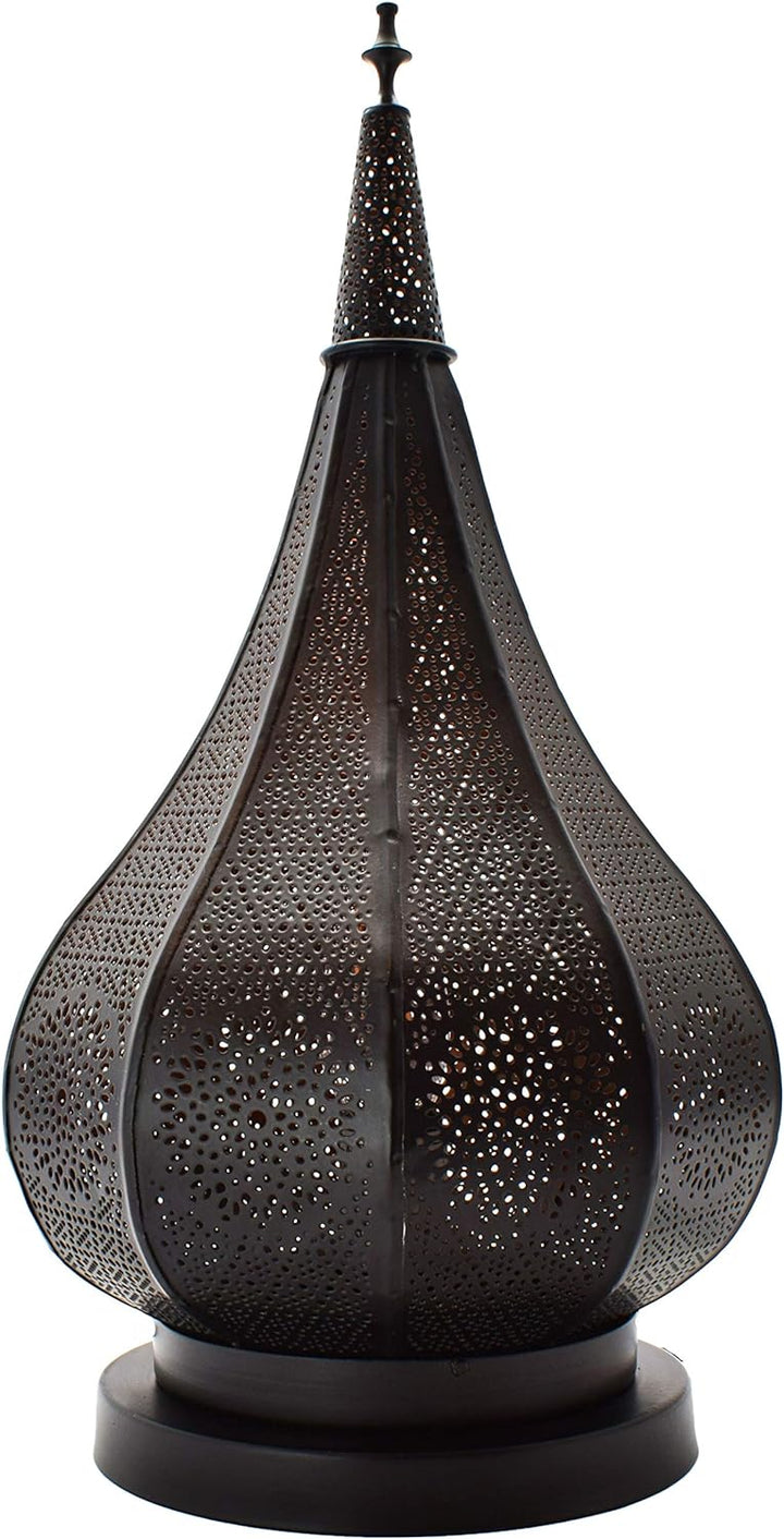 2er Set Orientalische Laterne aus Metall Ezana Schwarz 36cm | Marokkanische Gartenlaterne für drauss