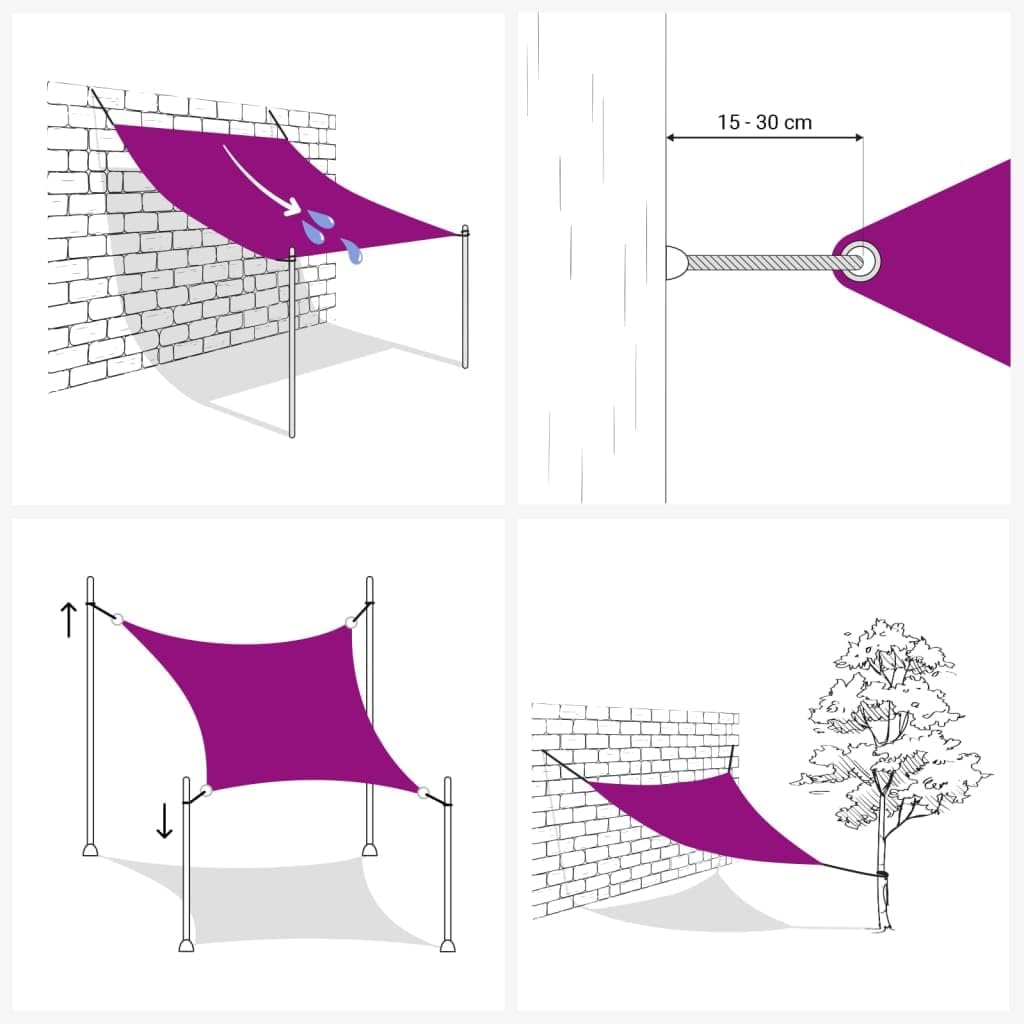 vidaXL Sonnensegel Wasserfest Sonnenschutz Windschutz Sonnendach UV Schutz Garten Terrasse Balkon Ox