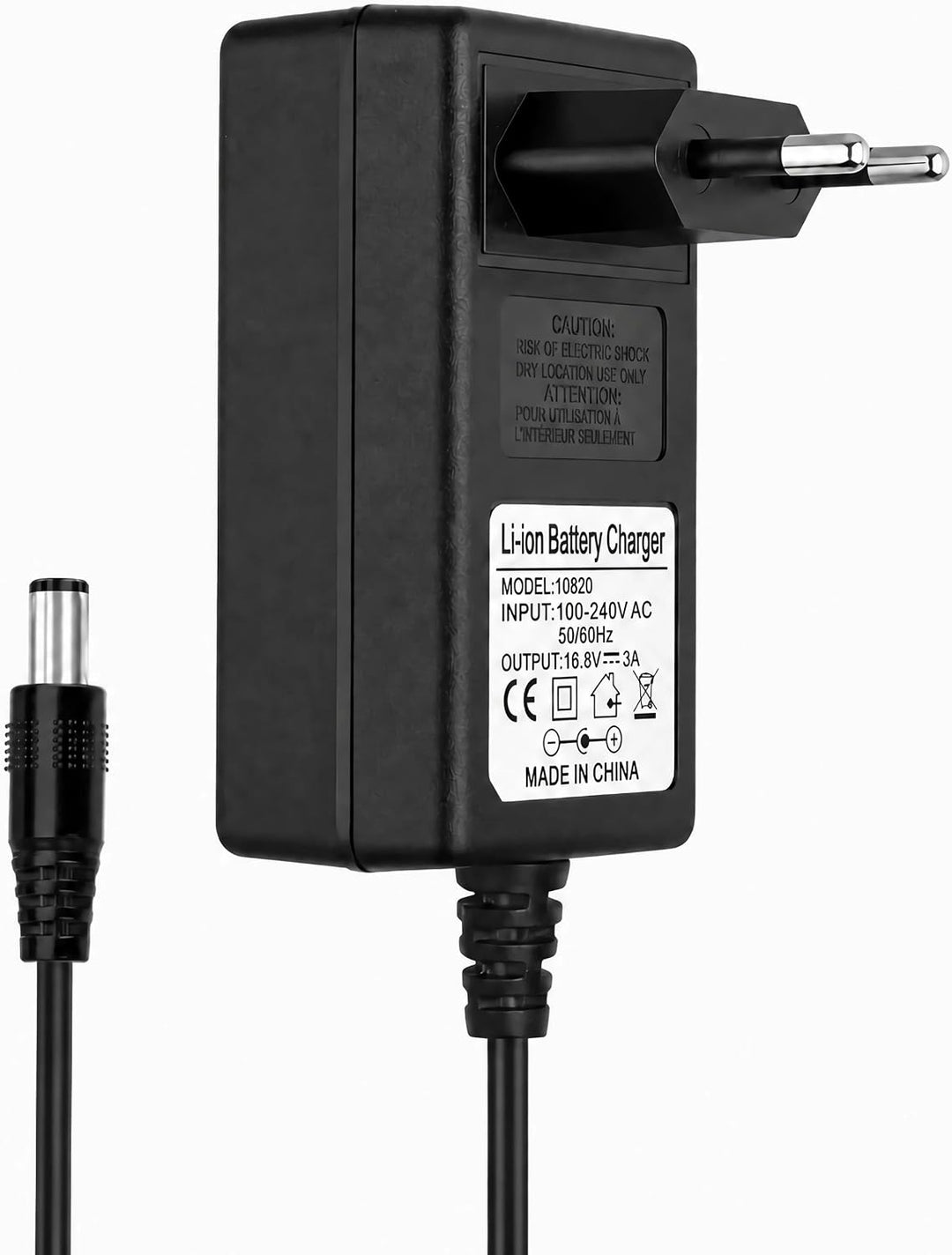 P19C DC 16,8V 3A Netzadapter – 5,5x2,5mm Ladegerät für Li-Ion Ak ku – Universelles AC-Adapter mit Üb