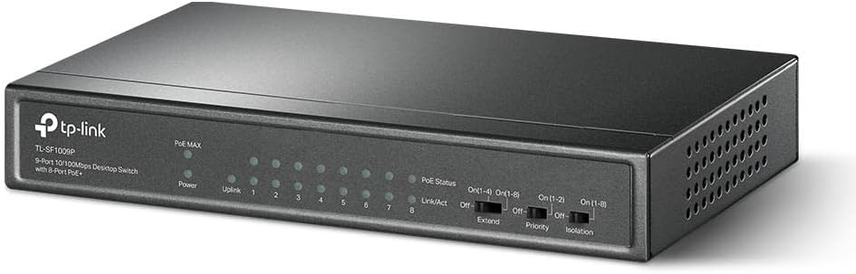 TP-LTinte 9-Port 10/100Mbps Desktop-Switch mit 8-Port PoE+ 9 Gibabit ports|65W 8xPoE+, 9 Gibabit por