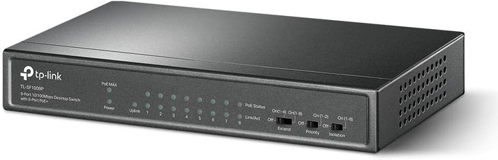 TP-LTinte 9-Port 10/100Mbps Desktop-Switch mit 8-Port PoE+ 9 Gibabit ports|65W 8xPoE+, 9 Gibabit por