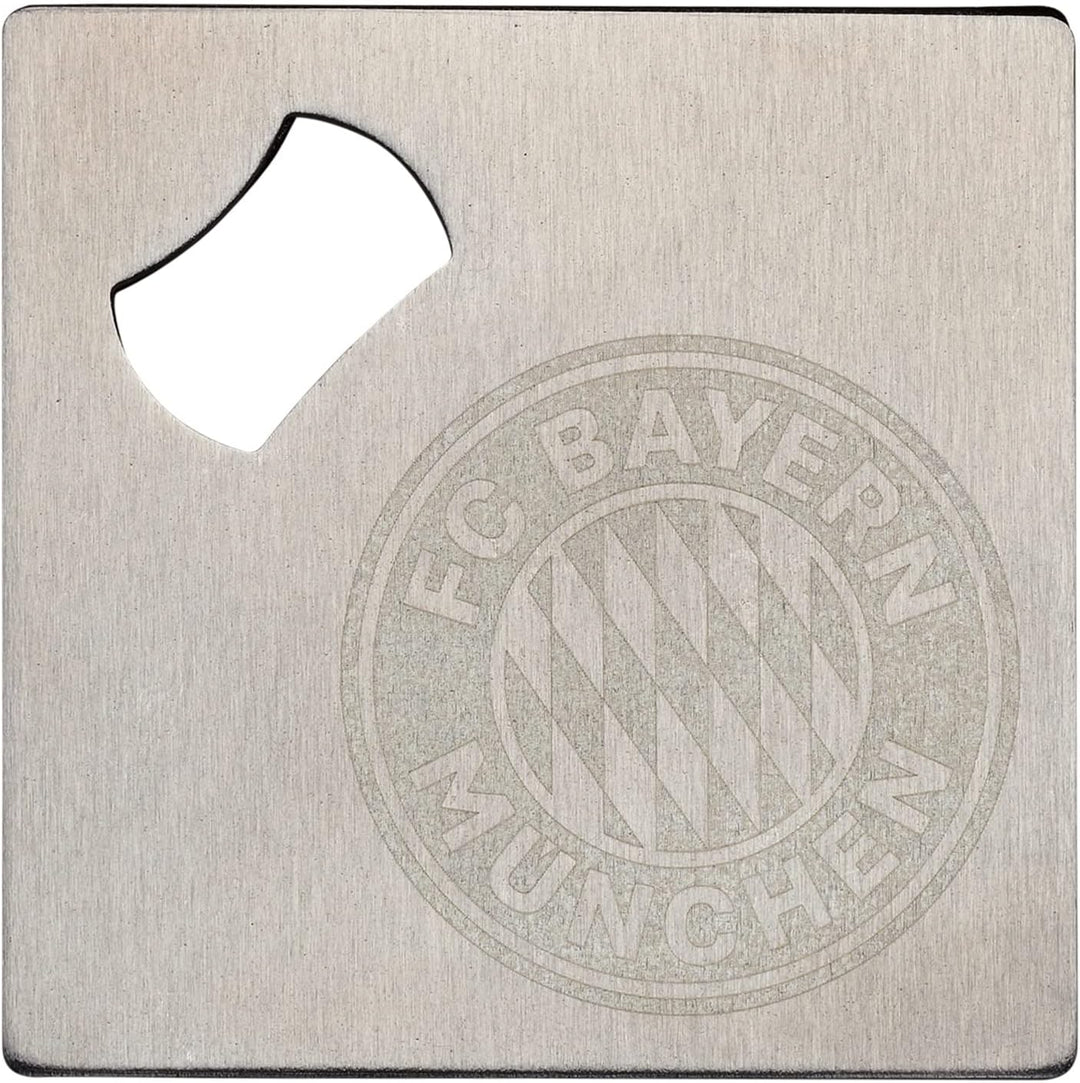 FC Bayern München Metalluntersetzer mit integriertem Flaschenöffner 4er-Set Untersetzer FCB